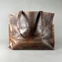 Oversized Maxi Half Meter Leather Cognac Carry All Tote Bag, thumbnail 5 of 8