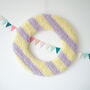 Butter Yellow And Lilac Stripe Hanging Letter, thumbnail 1 of 4