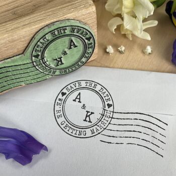 Save The Date Rubber Stamp – Wedding Postmark, 3 of 8