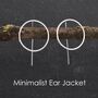 Stelring Silver Large Circle Ear Jacket Earrings, thumbnail 1 of 11