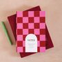 A5 Burgundy Check Notebook, thumbnail 1 of 6