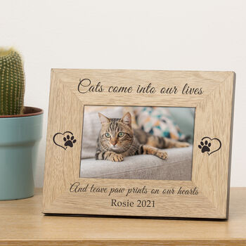 Paw Prints On Our Hearts Cat Photo Frame, 2 of 2