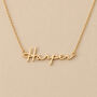 Personalised Name Necklace, Flowing Script In Gold Or Sterling Silver, thumbnail 3 of 11