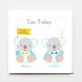 Happy Birthday Personalised Twins Boy And Girl Cards, thumbnail 3 of 3