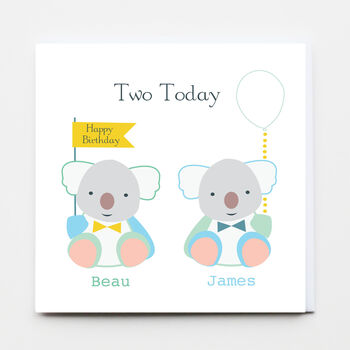 Happy Birthday Personalised Twins Boy And Girl Cards, 3 of 3
