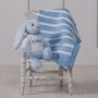 Personalised Striped Blue Baby Blanket, thumbnail 3 of 6
