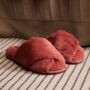 Luxury Plush Memory Foam Open Toe Crossover Slippers, thumbnail 2 of 8