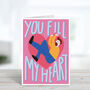 You Fill My Heart Valentine's Day Card, thumbnail 2 of 3