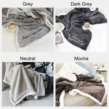 Personalised Dark Grey And White Super Soft Blanket, 5 of 9