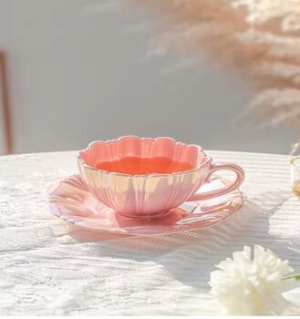 Monaco Pearl Baby Pink Dreamy Gift Mug And Saucer Set, 4 of 4