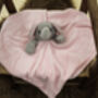 White Embroidered Baby Elephant Comforter, thumbnail 7 of 9