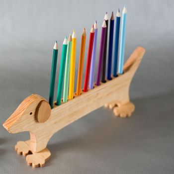 Dachshund Handcrafted Wooden Pencil Holder, 2 of 4