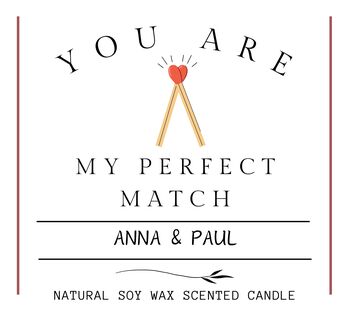 Perfect Match Personalised Anniversary Candle Gift For Him Or Her, 9 of 9