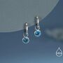 March Birthstone Aquamarine Blue Cz Hoop Earrings In Sterling Silver, thumbnail 6 of 12
