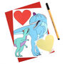 Heart Dinosaur Valentine's Day Scratch Card, thumbnail 1 of 8