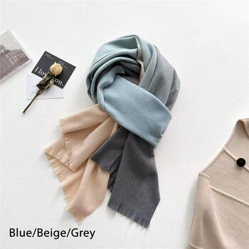 Muted Ombre Cashmere Blend Scarf, 11 of 12