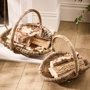 Rutana Wicker Log Carrier With Handle, 2 of 4
