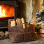 Leather Log And Magazine Basket, thumbnail 1 of 4