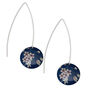 Jasmine Blue Floral Handmade Long Disc Earrings, thumbnail 1 of 2