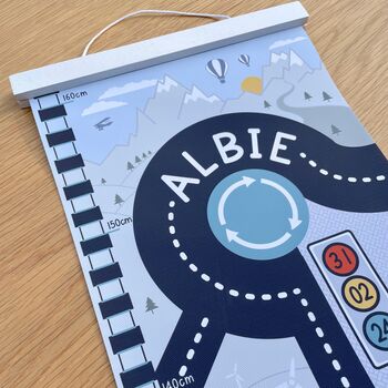 Personalised Adventure Road Map Canvas Height Chart, 5 of 9