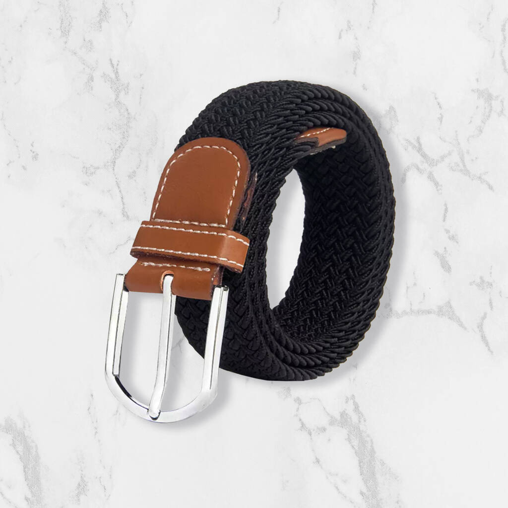 Woven Elasticated Belt For Men Or Women In Black