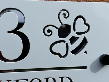 Personalised Heart Wing Bee Design House Acrylic Number Sign, 3 of 5