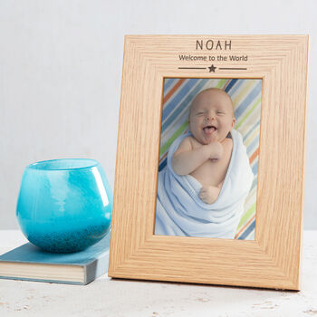 Personalised Engraved Baby Boy Christening Photo Frame, 4 of 7