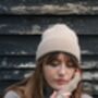 Natural Fossil Angora Fingerless Mittens, thumbnail 2 of 4