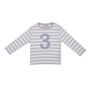 Parma Violet + White Breton Striped Number/Age T Shirt, thumbnail 4 of 6