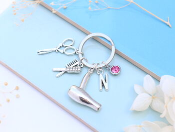 Personalised Hairdresser Keyring Hair Stylist Gift, 3 of 9