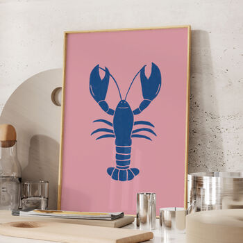 Lobster Linocut Style Print, 5 of 5