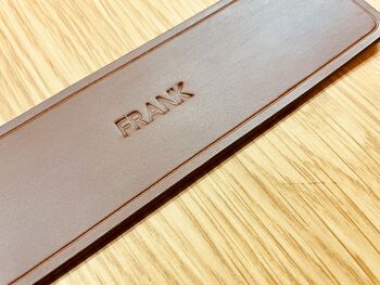 Personalised Hand Stamped Brown Leather Bookmark, 6 of 9