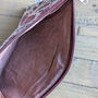 Quilted Sari Pouches: Beige Floral Pattern With Colourful Zipper, thumbnail 4 of 8