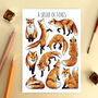 Foxes Wildlife Watercolour Postcard, thumbnail 1 of 8