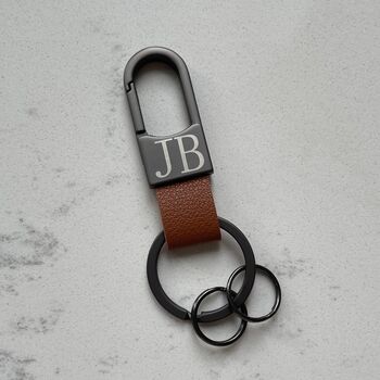 Personalised Engraved Mens Key Clip Handy Bag Charm, 2 of 2