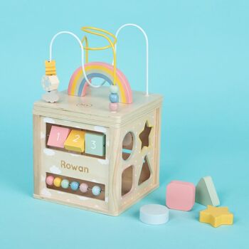 Personalised Wooden Activity Cube Toy, 2 of 5