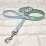 Waterproof Dog Collar And Lead Set Sage/Pastel Blue, thumbnail 1 of 3