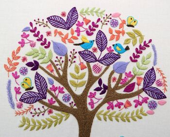 Folk Tree Stitchery, Hand Embroidery Kit, 2 of 7