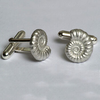 Ammonite Cufflinks, English Pewter Gifts For Men, 5 of 9
