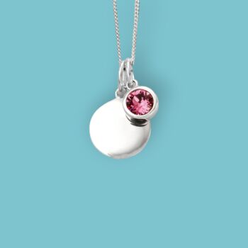 Genuine Pink Tourmaline Cz Necklace In Sterling Silver, 3 of 12