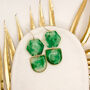 Transparent Green Drop Statement Earrings For Her, thumbnail 1 of 8
