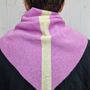 Lambswool Knitted Triangle Scarf With Stripe On Reverse, thumbnail 2 of 10