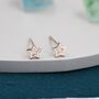 Sterling Silver Tiny Little Open Star Cutout Stud Earrings, thumbnail 6 of 12