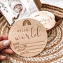 Hello World, Baby Announcement Wooden Plaques, thumbnail 8 of 8