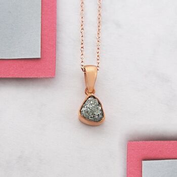 Rough Diamond April Birthstone Gold Necklace, 3 of 4