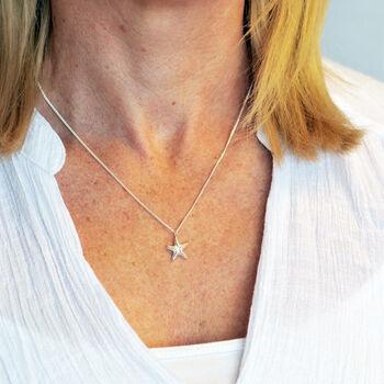 Starfish Necklace In Sterling Silver, 4 of 7