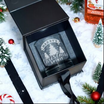 Christmas Spirit Tumbler Glass With Chocolate Tree And Decoration Gift Boxed Set, 2 of 7