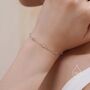 Sterling Silver Extra Delicate Pink Cz Bezel Bracelet, thumbnail 6 of 12