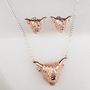 Highland Cow Earrings In Silver Or Rose Gold Plate, thumbnail 4 of 5