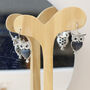 Zircon Moonstone Owl Earrings Gold/Silver Plated, thumbnail 7 of 8
